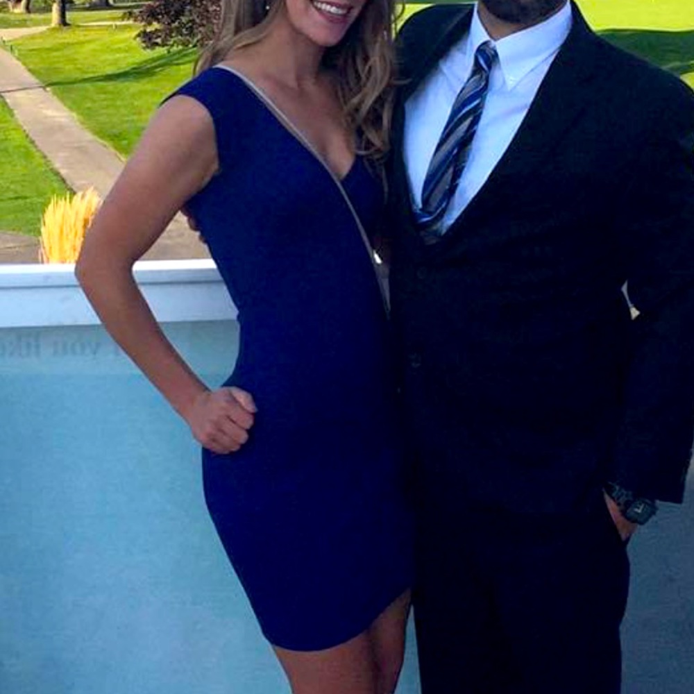 Blue bodycon dress, French Connection size 4